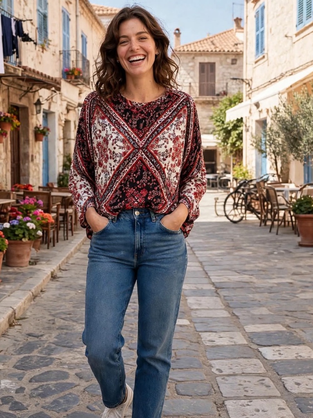 NWT ZARA COTTON PRINT TOP